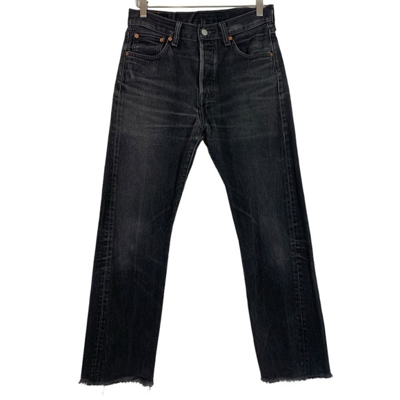 Levi's 501 Distressed High Rise Straight Leg Jeans Size 30 - Picture 1 of 8